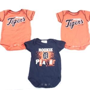 Team Athletics Detroit Tigers Lot of 3 Infant Creeper Bodysuits MLB 0-3 Months